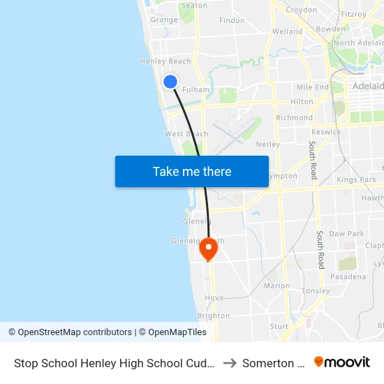 Stop School Henley High School Cudmore Tce to Somerton Park map