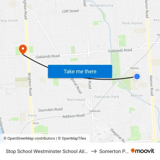 Stop School Westminster School Alison Av to Somerton Park map