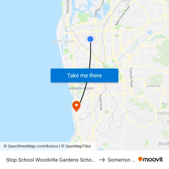 Stop School Woodville Gardens School Ridley Gr to Somerton Park map