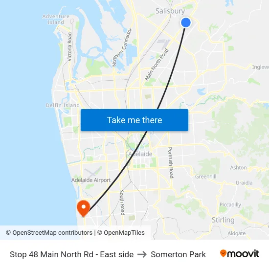 Stop 48 Main North Rd - East side to Somerton Park map