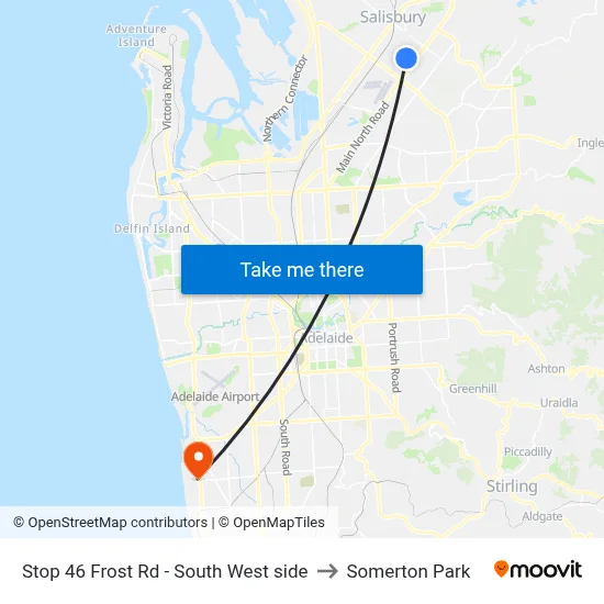 Stop 46 Frost Rd - South West side to Somerton Park map