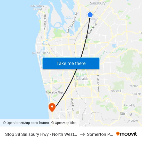 Stop 38 Salisbury Hwy - North West side to Somerton Park map