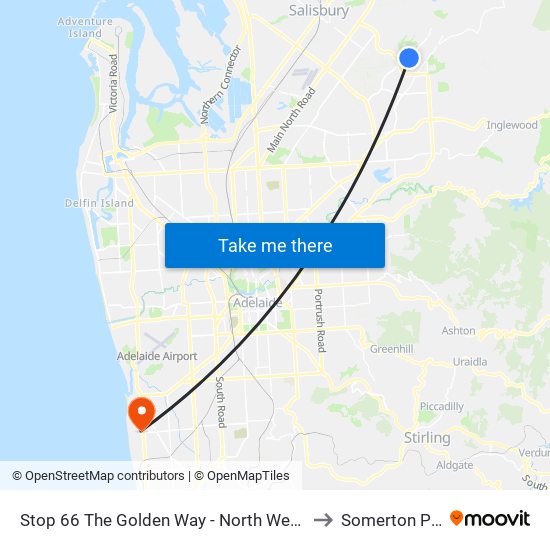 Stop 66 The Golden Way - North West side to Somerton Park map