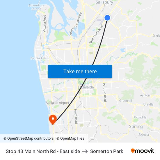 Stop 43 Main North Rd - East side to Somerton Park map