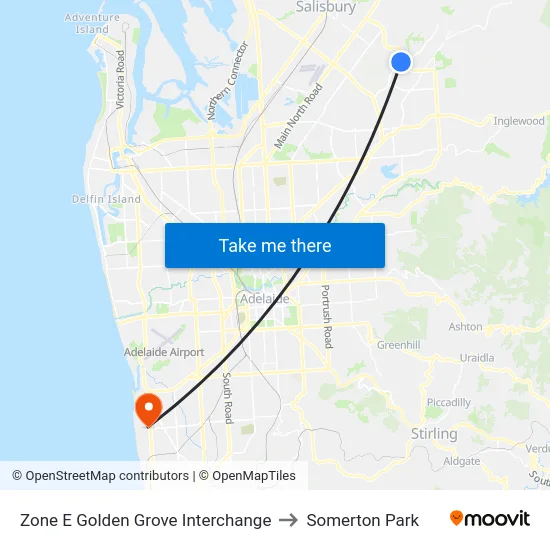Zone E Golden Grove Interchange to Somerton Park map