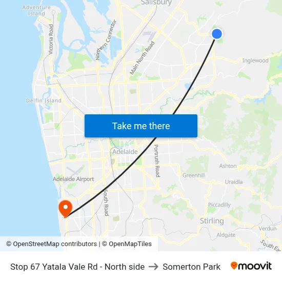 Stop 67 Yatala Vale Rd - North side to Somerton Park map