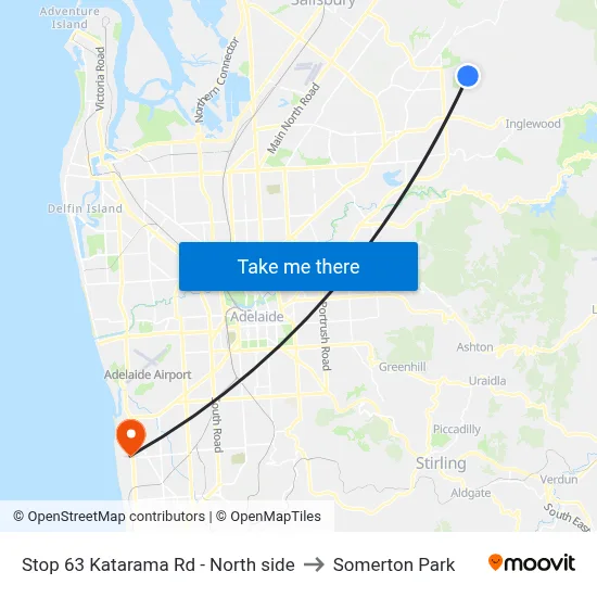 Stop 63 Katarama Rd - North side to Somerton Park map
