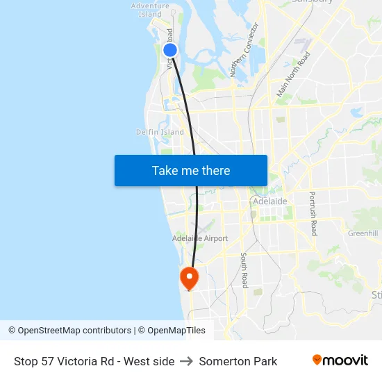 Stop 57 Victoria Rd - West side to Somerton Park map
