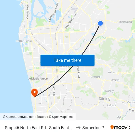 Stop 46 North East Rd - South East side to Somerton Park map