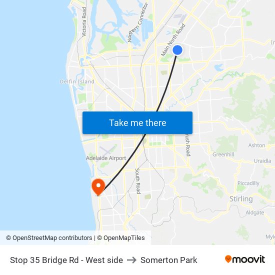 Stop 35 Bridge Rd - West side to Somerton Park map