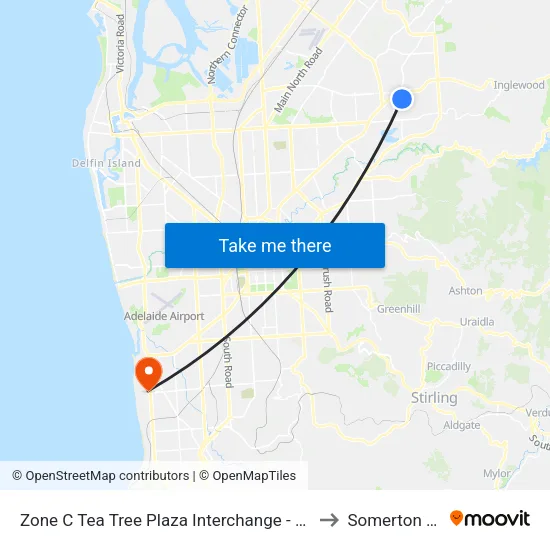 Zone C Tea Tree Plaza Interchange - West side to Somerton Park map