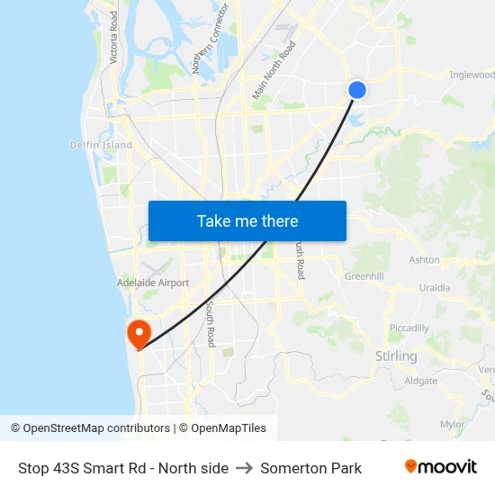 Stop 43S Smart Rd - North side to Somerton Park map