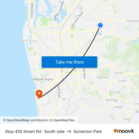 Stop 43S Smart Rd - South side to Somerton Park map