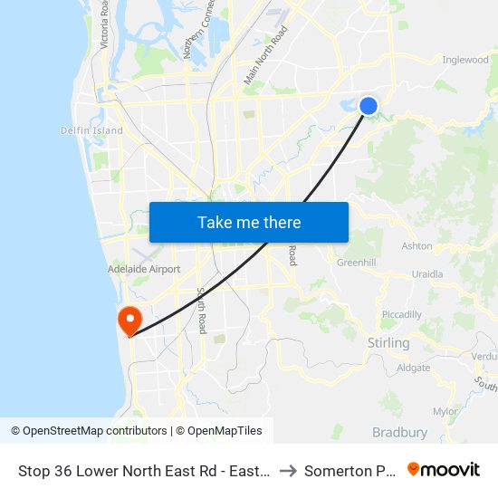 Stop 36 Lower North East Rd - East side to Somerton Park map