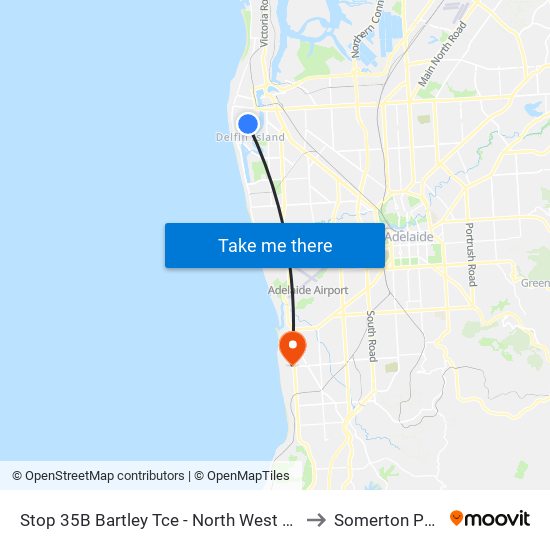 Stop 35B Bartley Tce - North West side to Somerton Park map