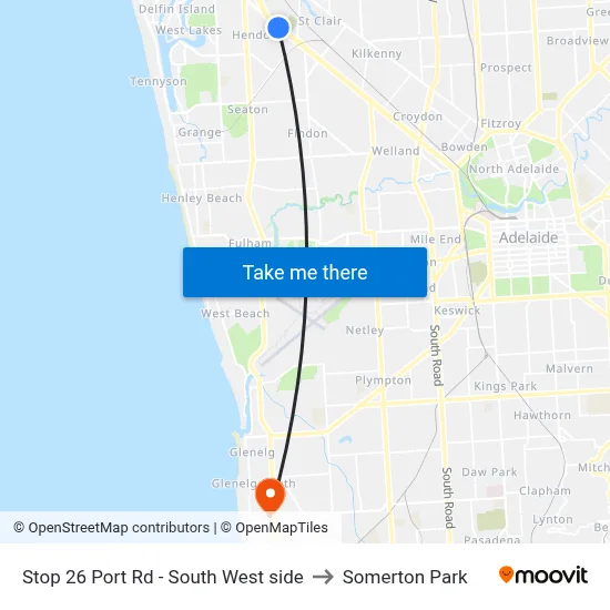 Stop 26 Port Rd - South West side to Somerton Park map