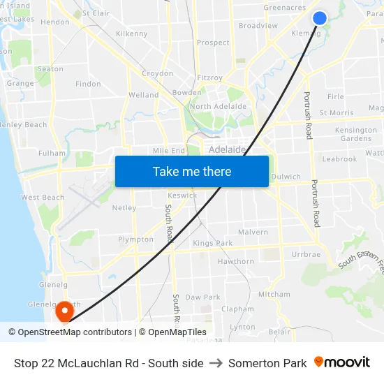 Stop 22 McLauchlan Rd - South side to Somerton Park map