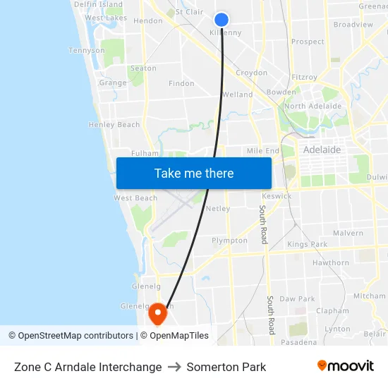 Zone C Arndale Interchange to Somerton Park map