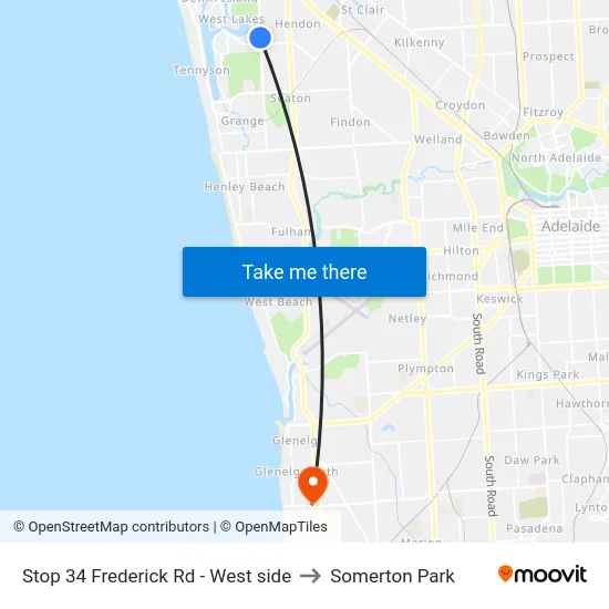 Stop 34 Frederick Rd - West side to Somerton Park map