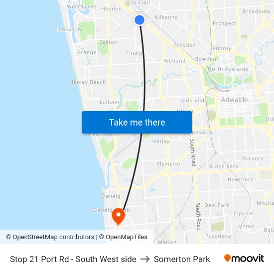 Stop 21 Port Rd - South West side to Somerton Park map