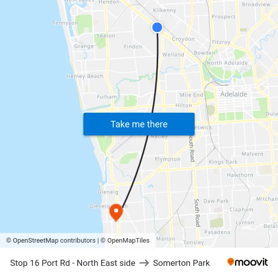 Stop 16 Port Rd - North East side to Somerton Park map