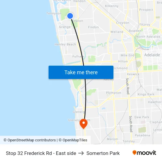 Stop 32 Frederick Rd - East side to Somerton Park map