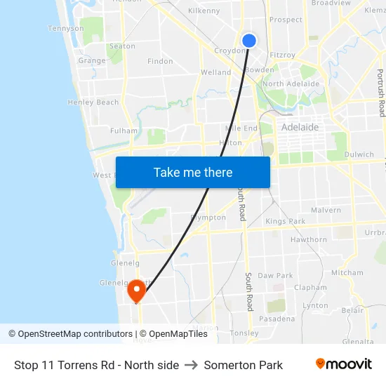 Stop 11 Torrens Rd - North side to Somerton Park map