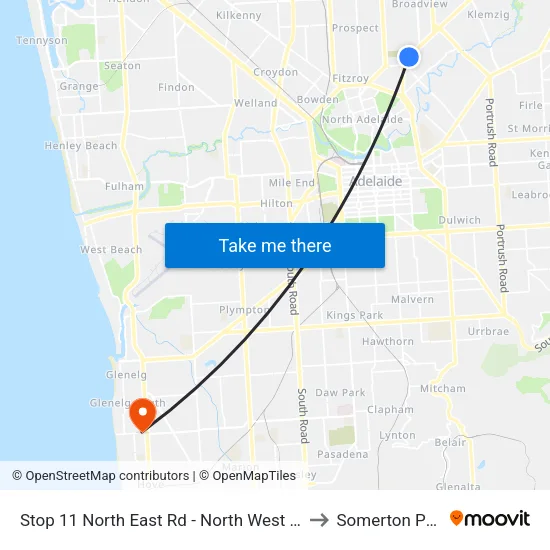 Stop 11 North East Rd - North West side to Somerton Park map
