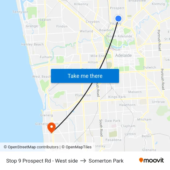 Stop 9 Prospect Rd - West side to Somerton Park map