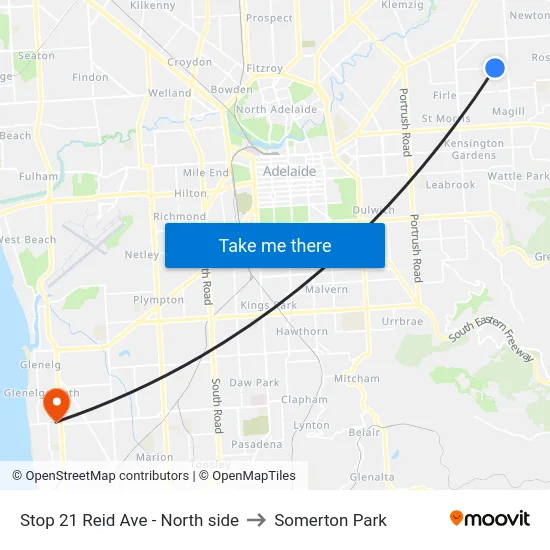 Stop 21 Reid Ave - North side to Somerton Park map