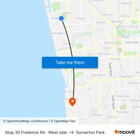 Stop 30 Frederick Rd - West side to Somerton Park map