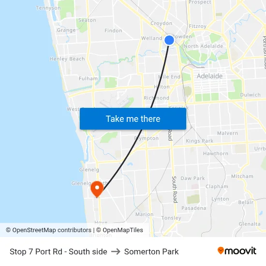 Stop 7 Port Rd - South side to Somerton Park map
