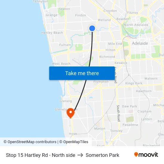 Stop 15 Hartley Rd - North side to Somerton Park map
