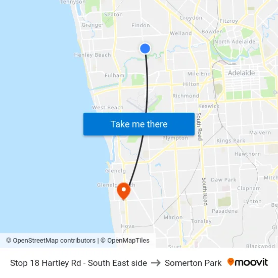 Stop 18 Hartley Rd - South East side to Somerton Park map