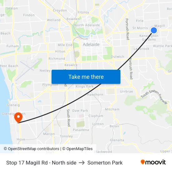 Stop 17 Magill Rd - North side to Somerton Park map