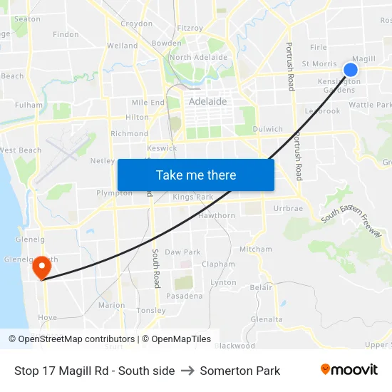 Stop 17 Magill Rd - South side to Somerton Park map