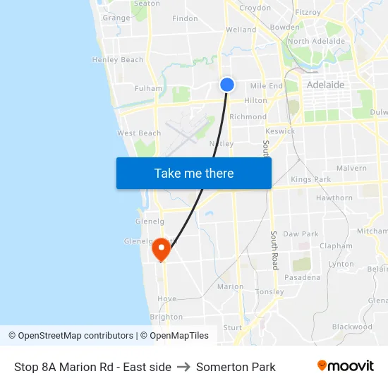 Stop 8A Marion Rd - East side to Somerton Park map