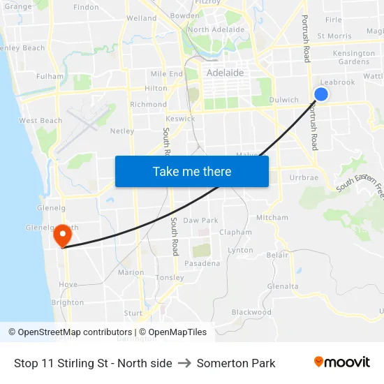 Stop 11 Stirling St - North side to Somerton Park map