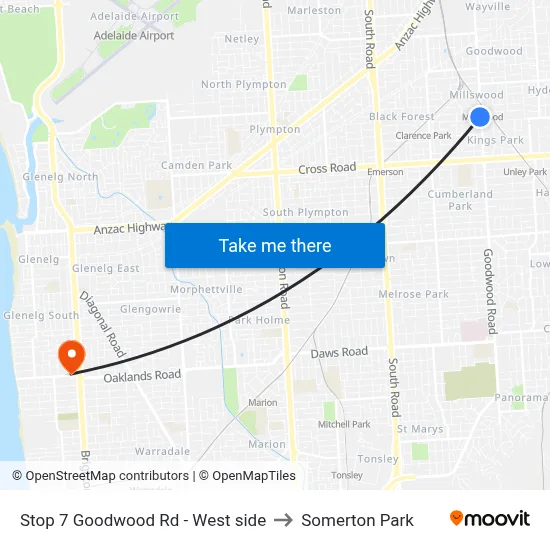 Stop 7 Goodwood Rd - West side to Somerton Park map