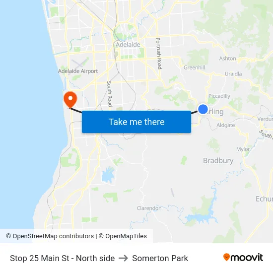 Stop 25 Main St - North side to Somerton Park map