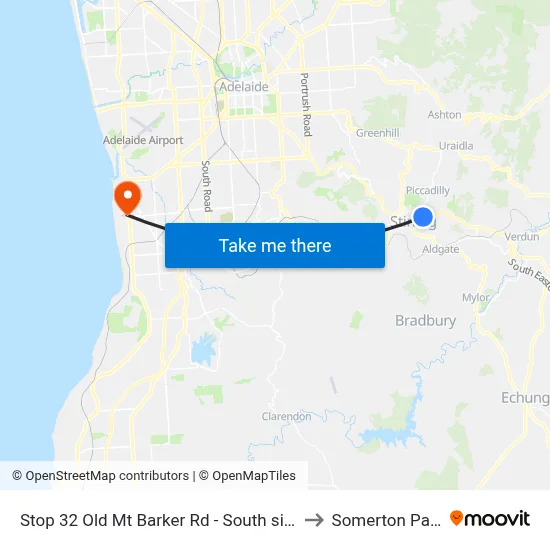 Stop 32 Old Mt Barker Rd - South side to Somerton Park map