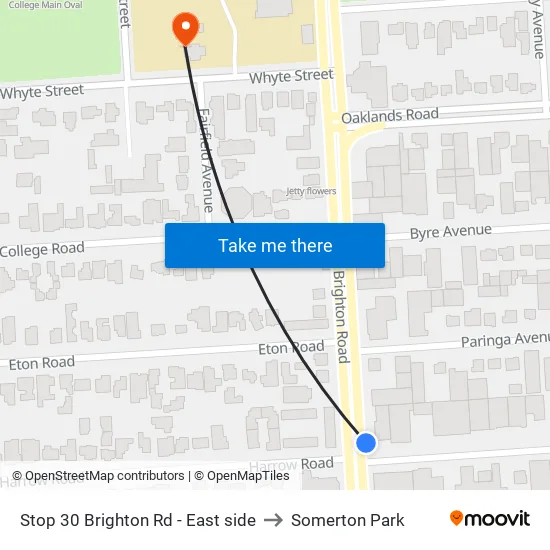 Stop 30 Brighton Rd - East side to Somerton Park map