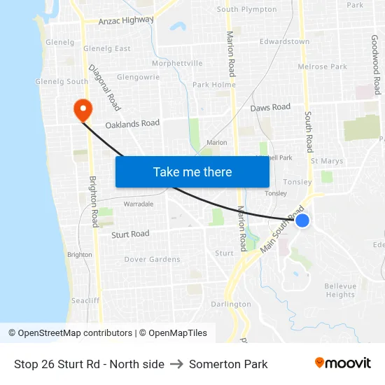Stop 26 Sturt Rd - North side to Somerton Park map