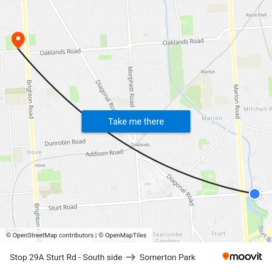 Stop 29A Sturt Rd - South side to Somerton Park map