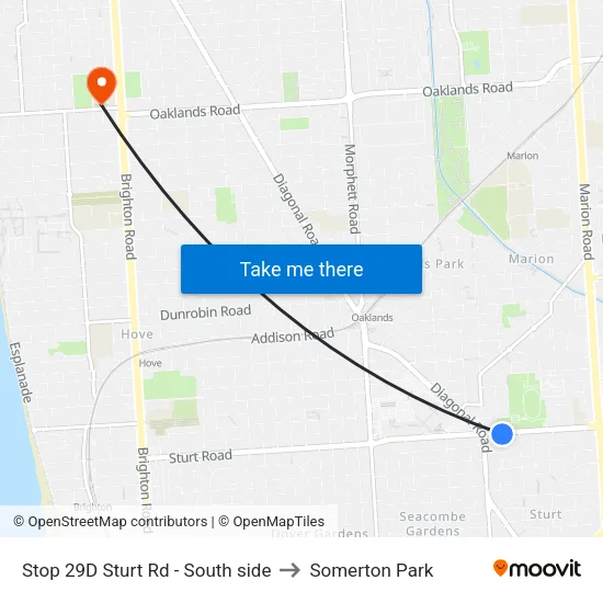 Stop 29D Sturt Rd - South side to Somerton Park map