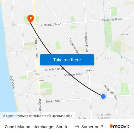 Zone I Marion Interchange - South side to Somerton Park map