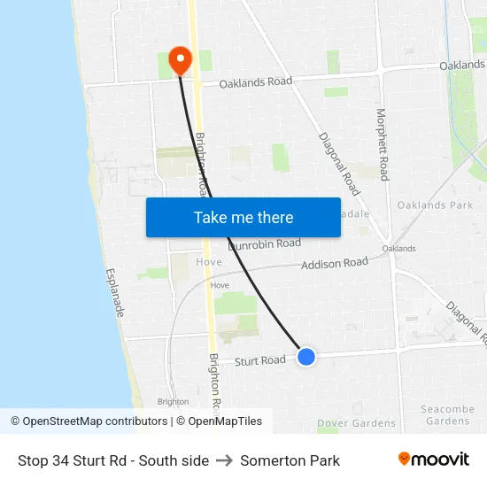 Stop 34 Sturt Rd - South side to Somerton Park map