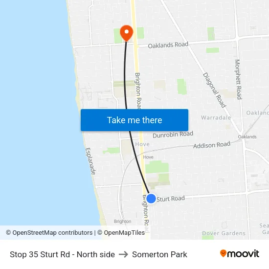 Stop 35 Sturt Rd - North side to Somerton Park map