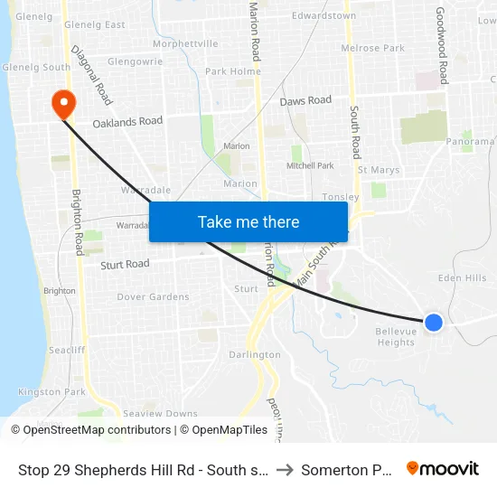 Stop 29 Shepherds Hill Rd - South side to Somerton Park map