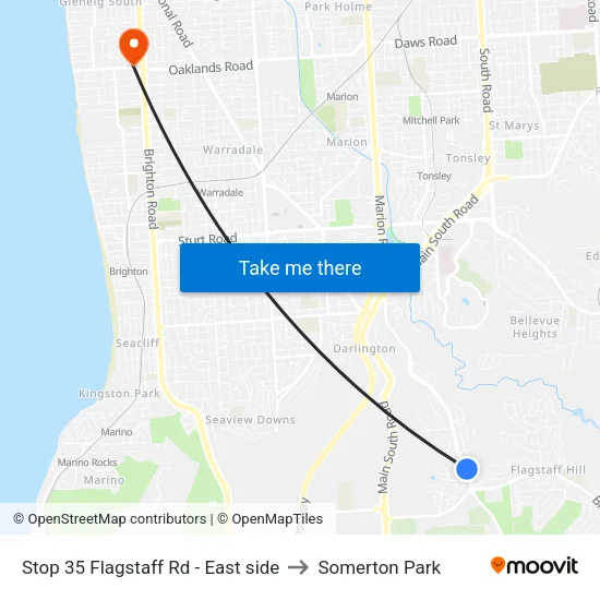 Stop 35 Flagstaff Rd - East side to Somerton Park map